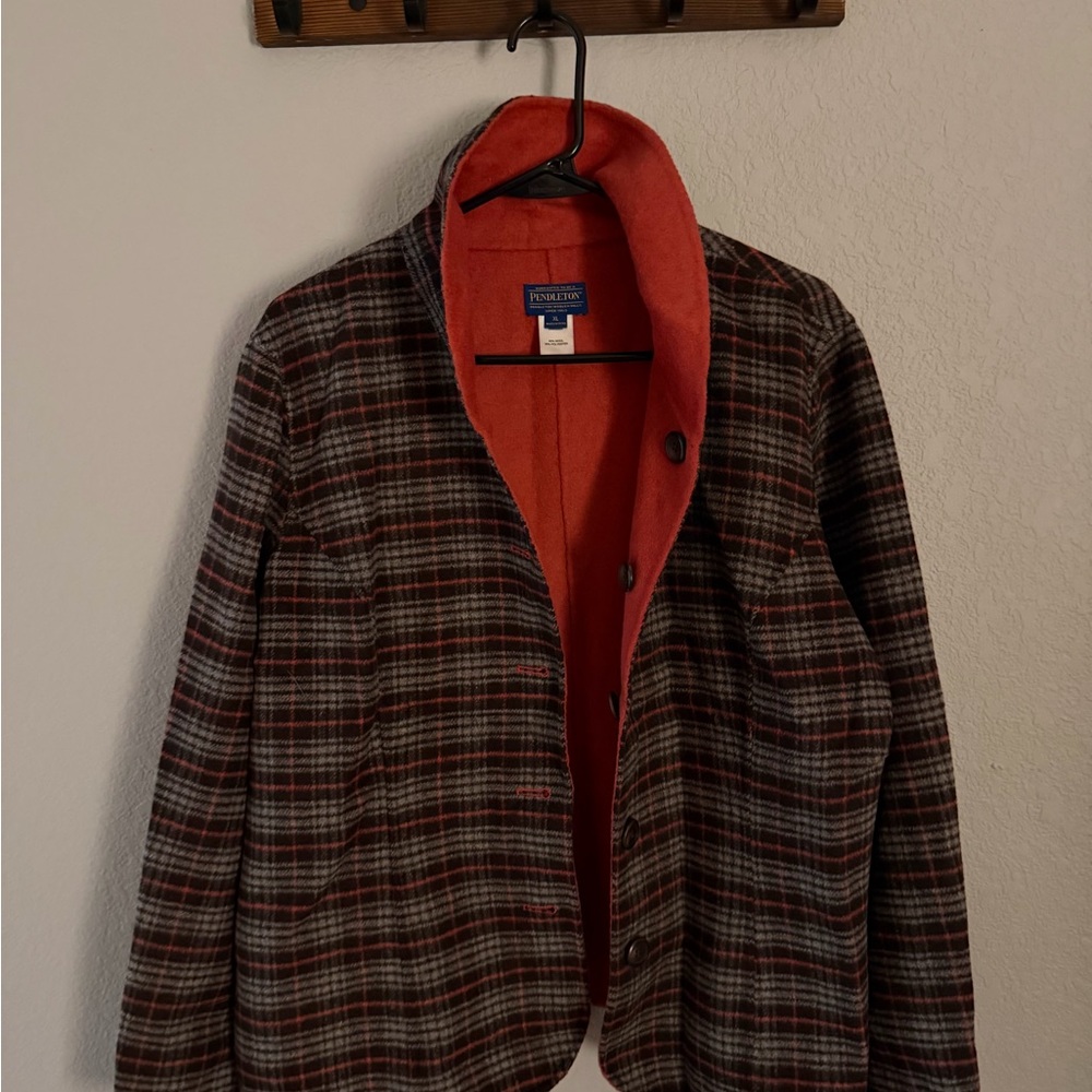 Pendleton Plaid Jacket With Pink Interior - image 1